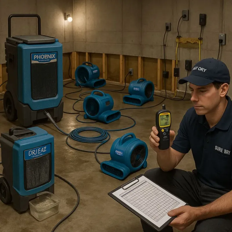 Structural Drying and Dehumidification process in Palmer Heights, PA